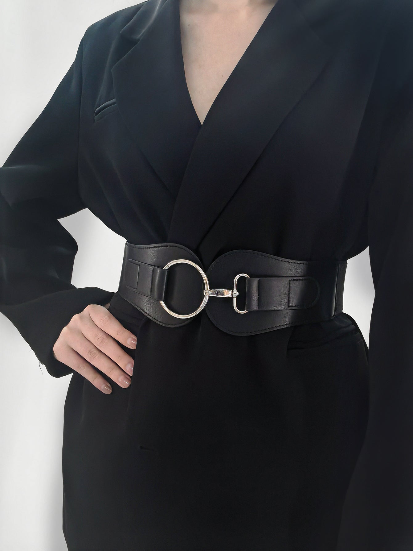 Buy PU Elastic Wide Belt by Faz