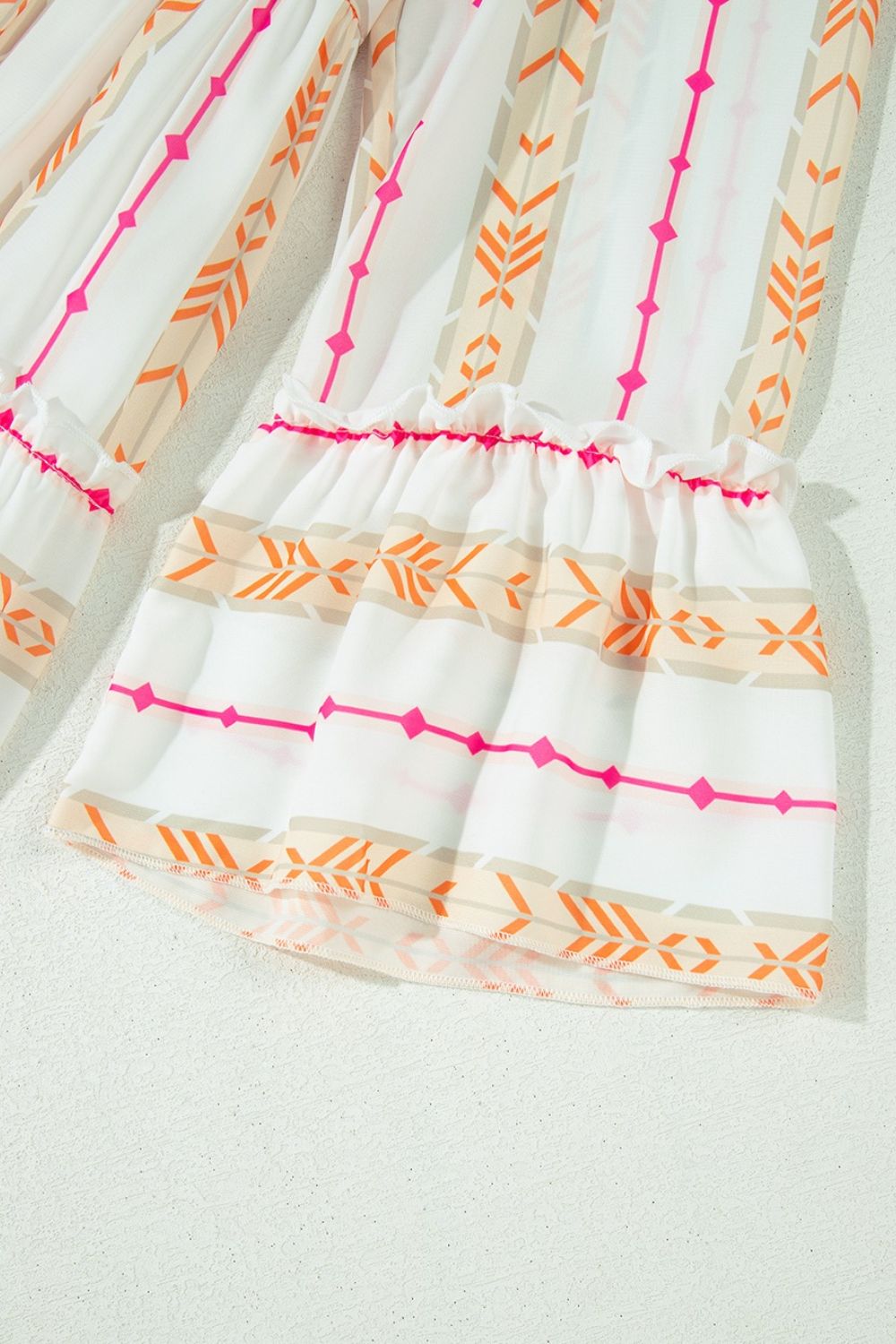 Buy Printed Ruffled Notched Loose Dress by Faz