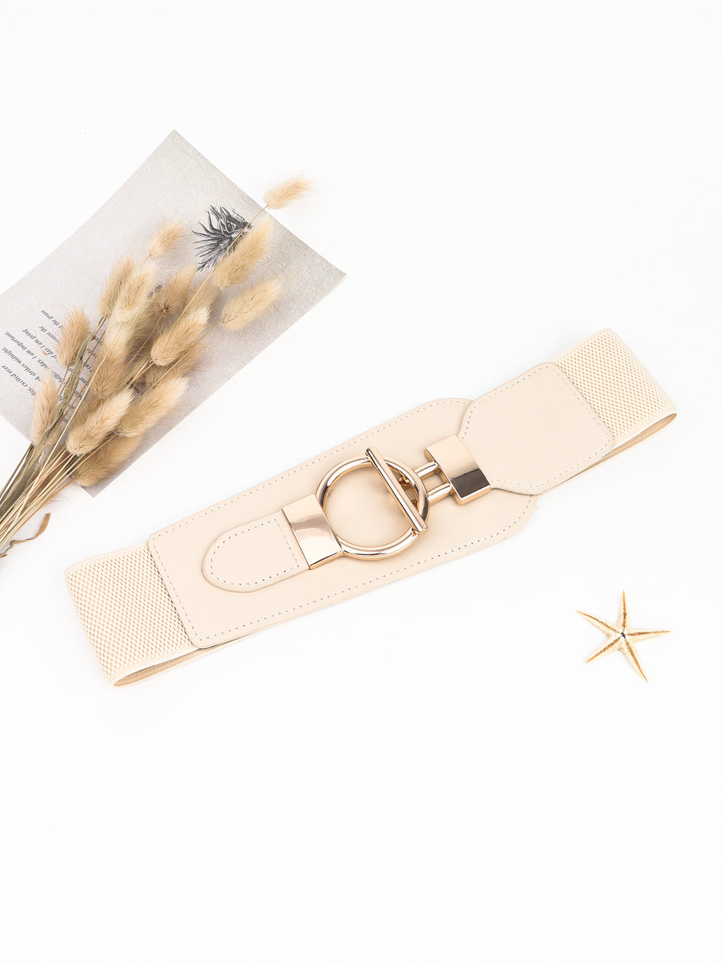 Buy PU Elastic Wide Belt with Alloy Buckle by Faz