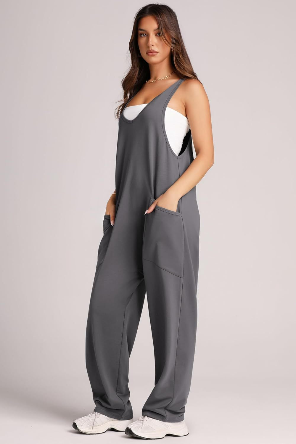 Buy V-Neck Wide Strap Overalls by Faz