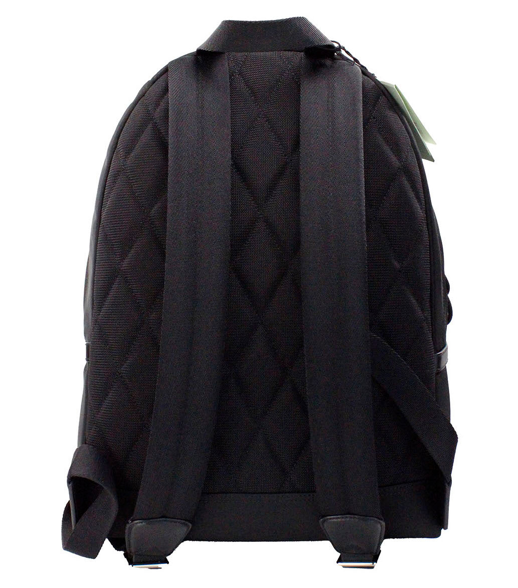 Abbeydale Branded Stamp Black Nylon Backpack Shoulder Bookbag