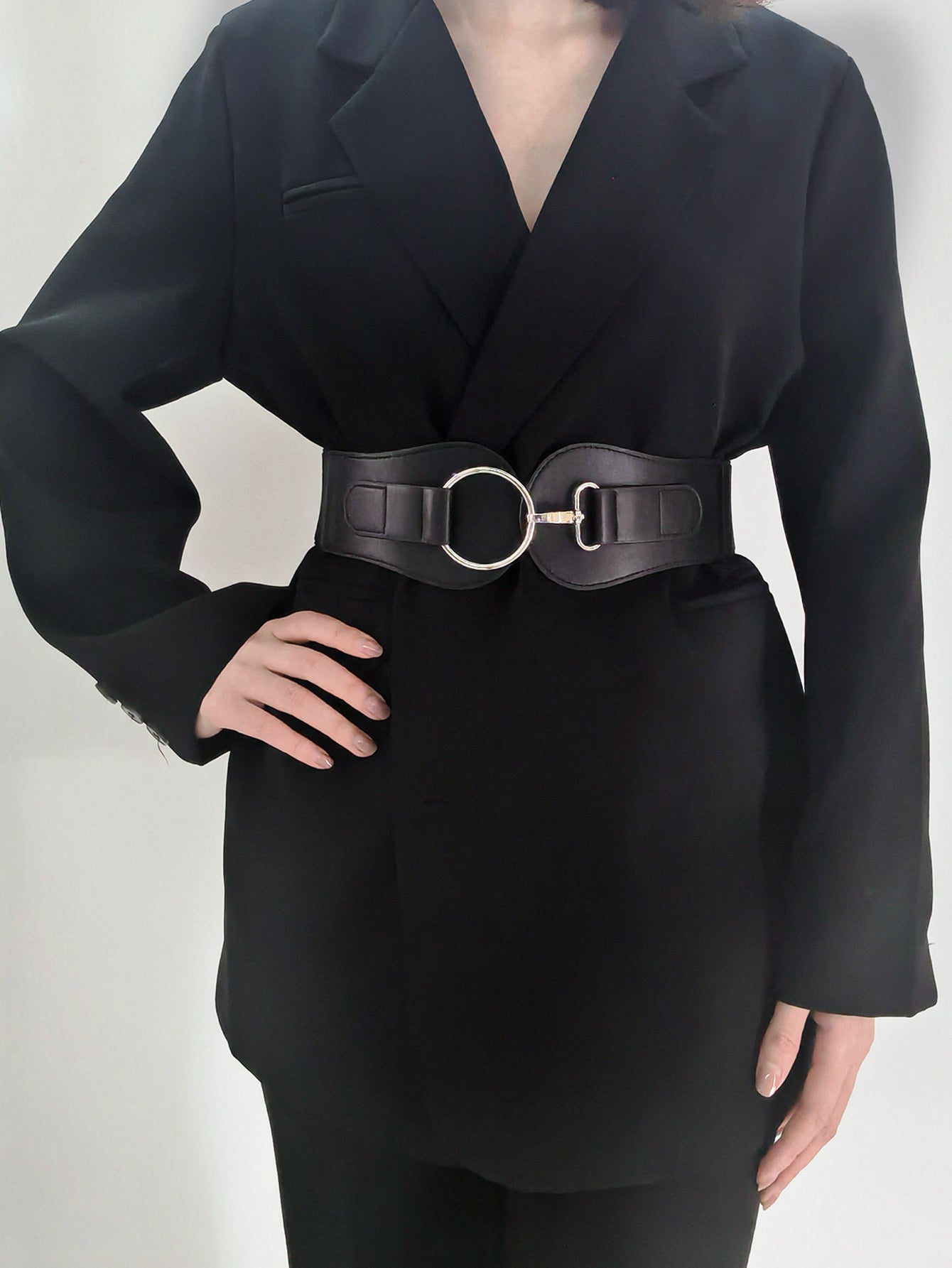 Buy PU Elastic Wide Belt by Faz