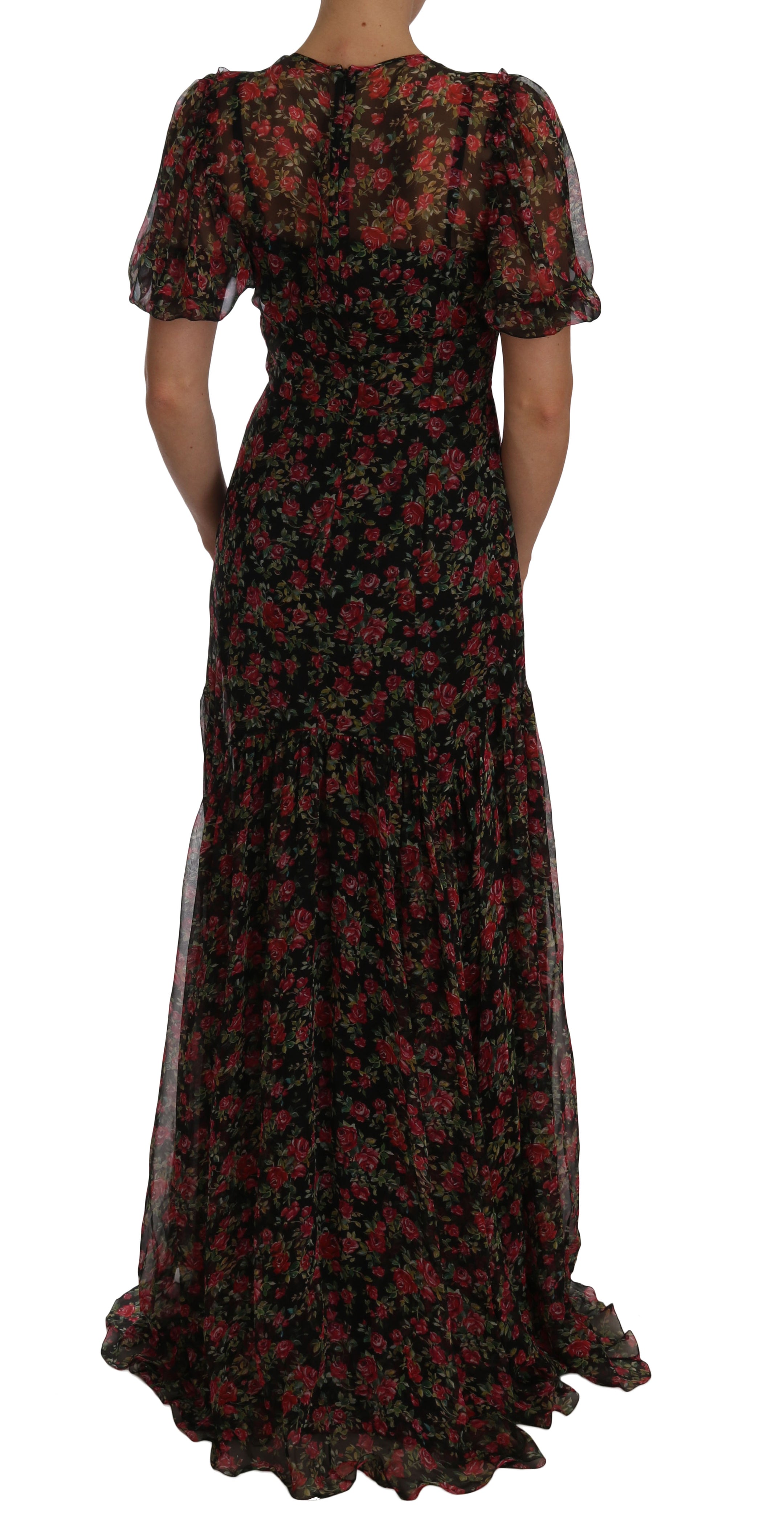 Buy Elegant Floral A-Line Silk Dress by Dolce & Gabbana