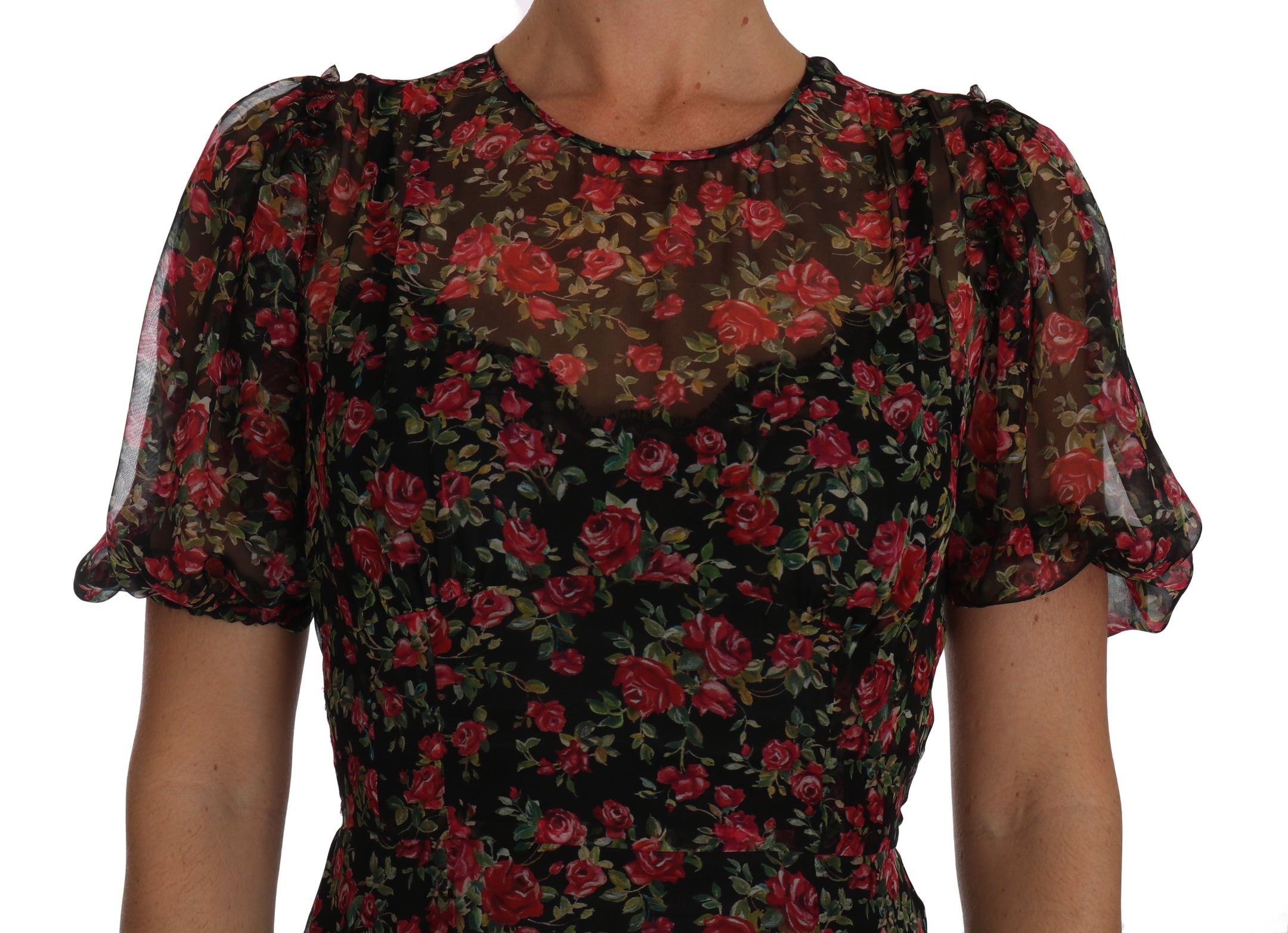 Buy Elegant Floral A-Line Silk Dress by Dolce & Gabbana