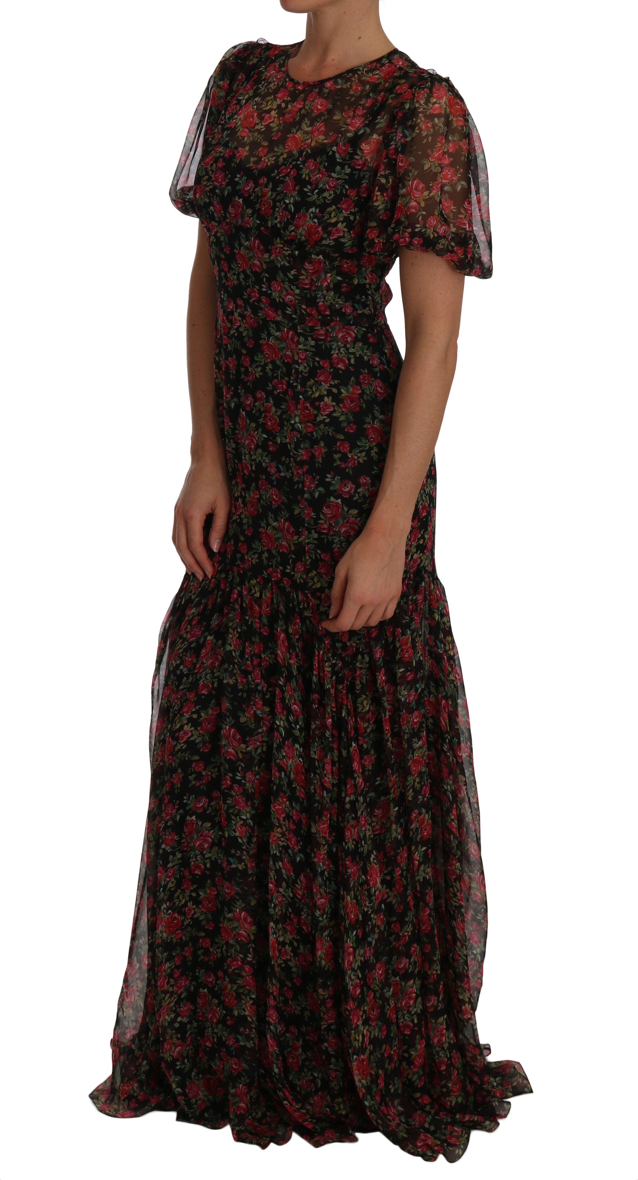 Buy Elegant Floral A-Line Silk Dress by Dolce & Gabbana