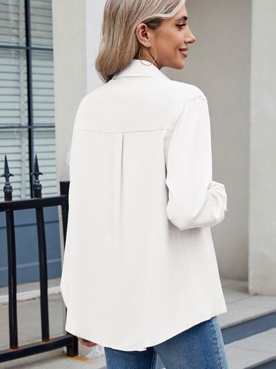 Buy Solid Color Collared Neck Long Sleeve Shirt by Manny