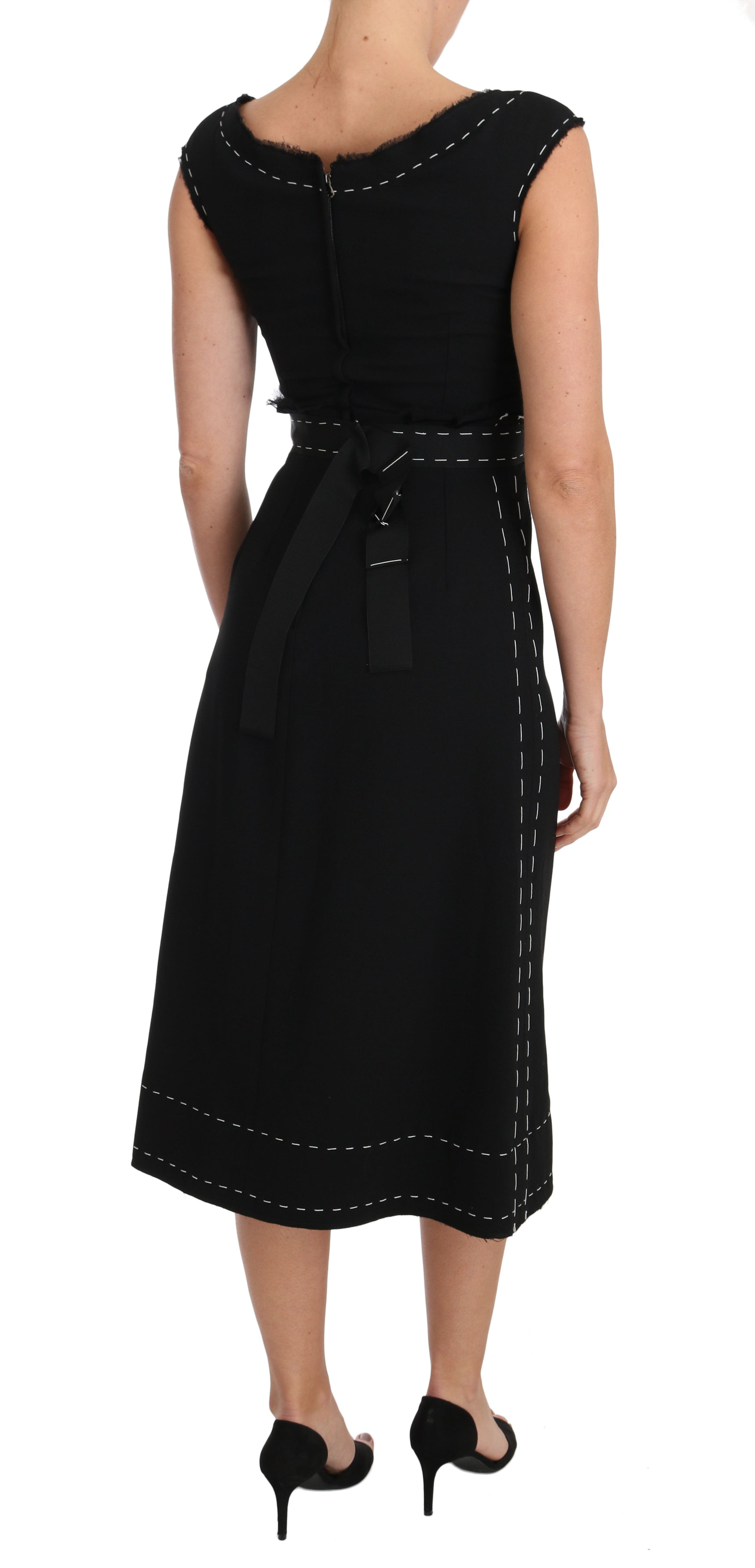 Buy Elegant Black Sheath Wool Dress by Dolce & Gabbana