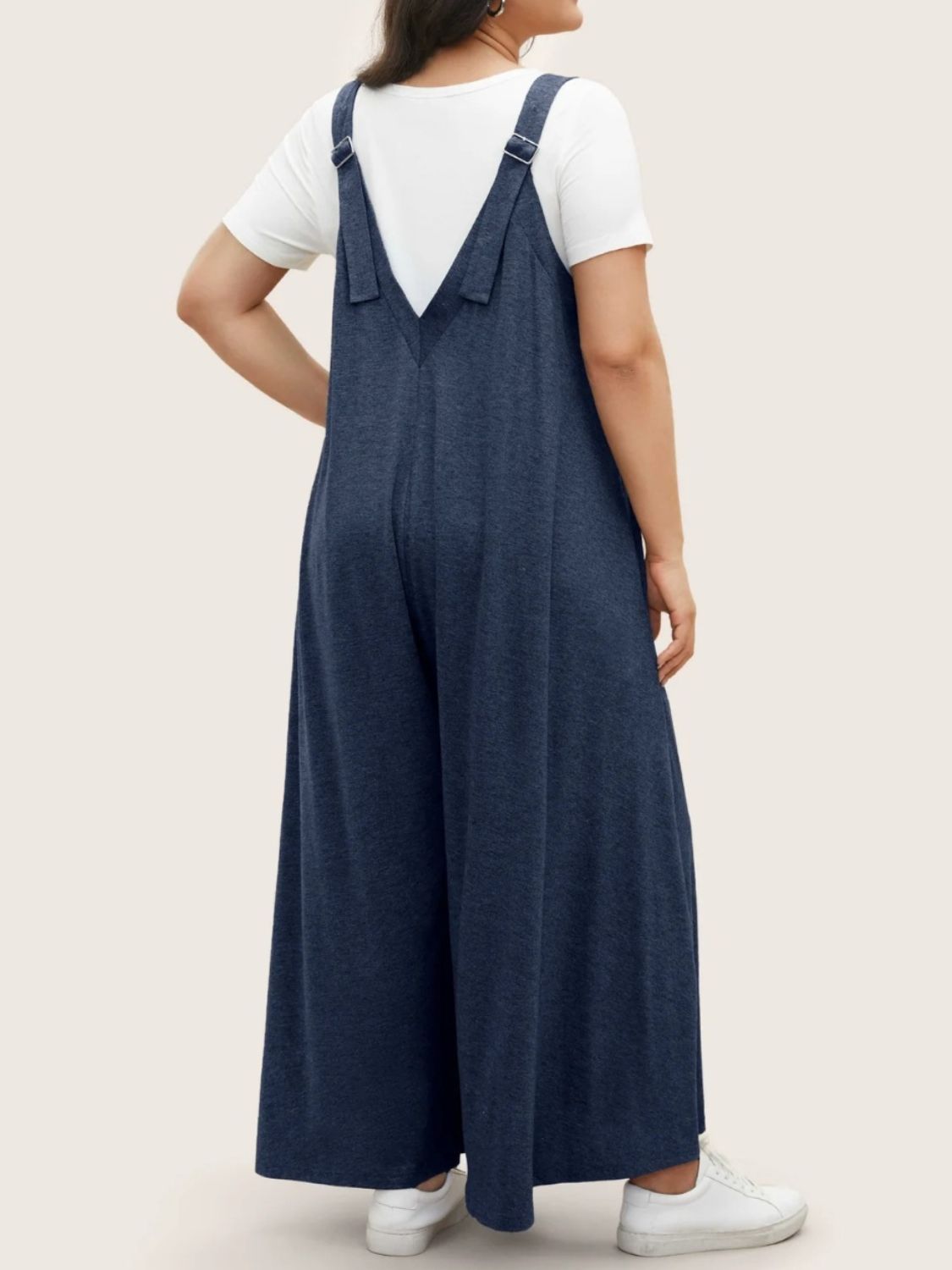 Buy Full Size Pocketed Wide Leg Overalls by Faz