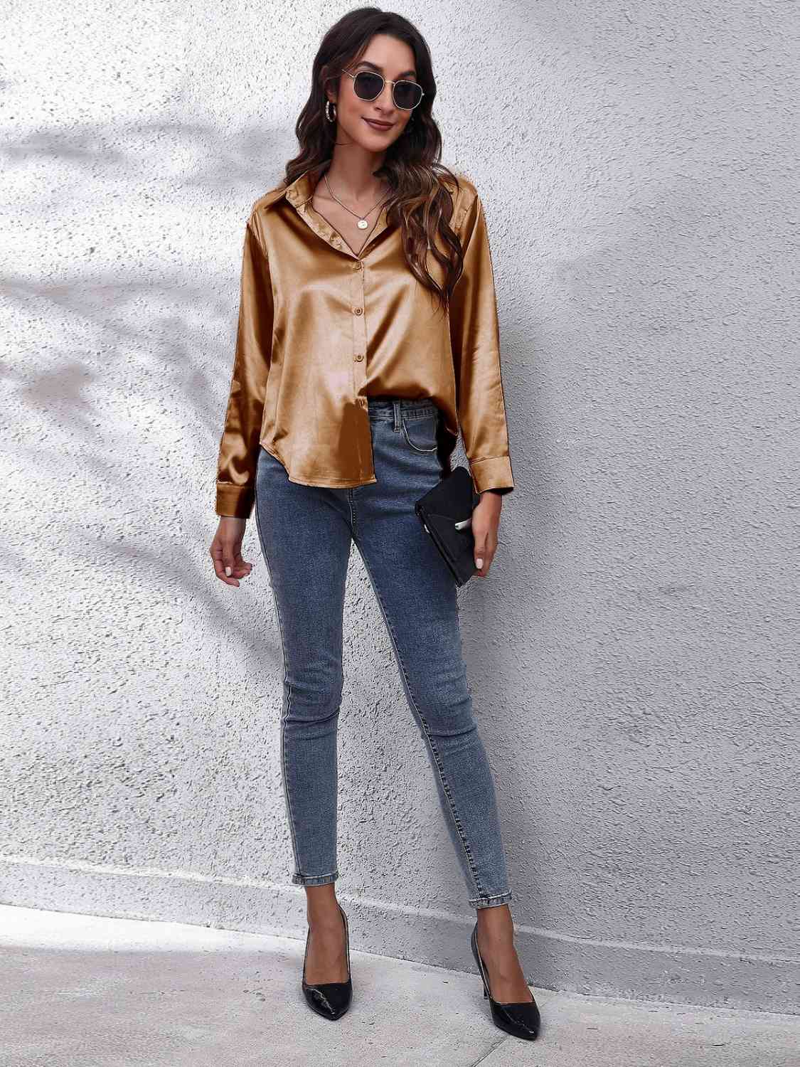 Buy Collared Neck Buttoned Long Sleeve Shirt by B&S