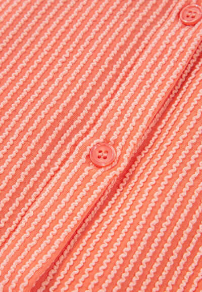 Buy Corded Half Sleeve Button Up High Low Shirt by SYNZ