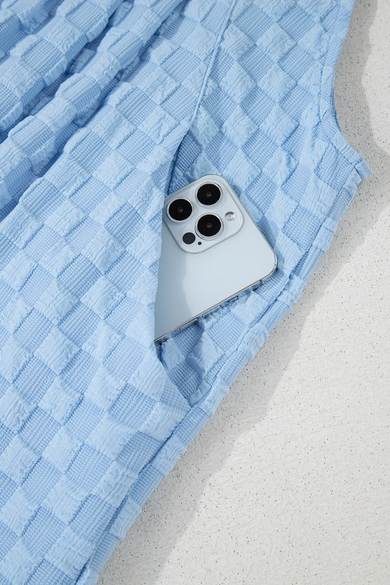 Buy Checkered Pocketed Wide Leg Overalls by Faz