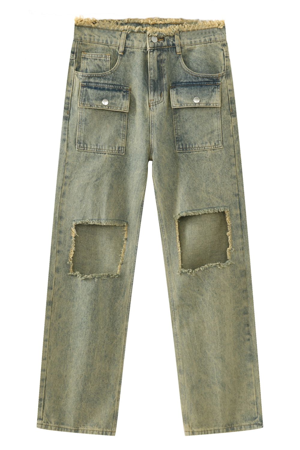 Buy Raw Hem Distressed Jeans by Faz