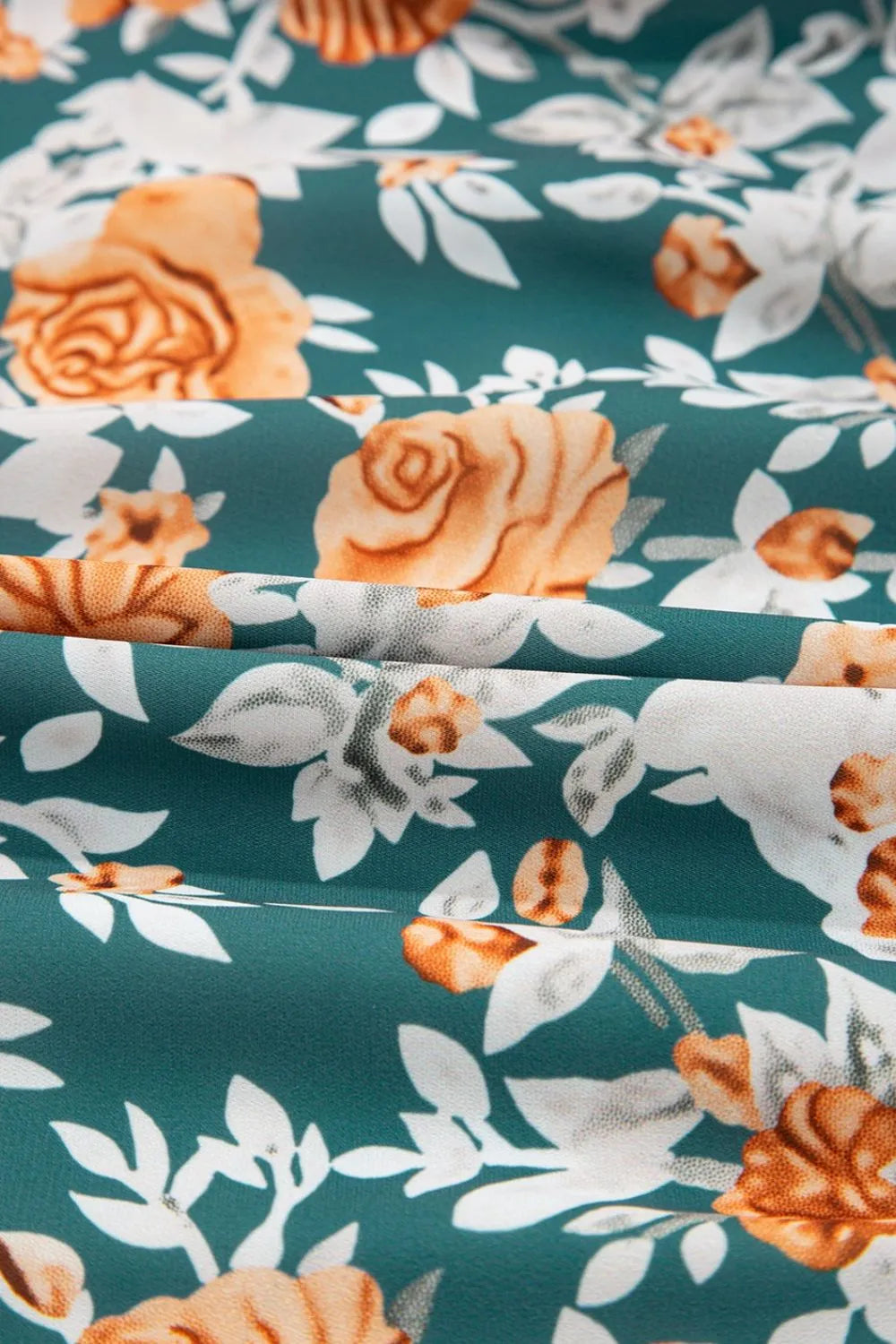 Buy Floral Print Trimmed V Neck Tie Waist Sleeveless Dress by Faz