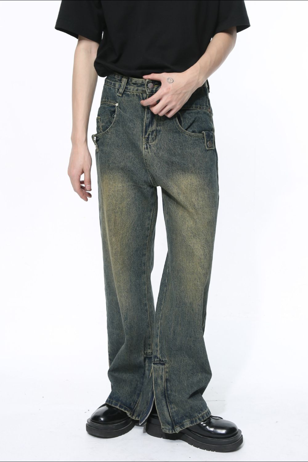 Buy Side Slit Jeans with Pockets by Faz