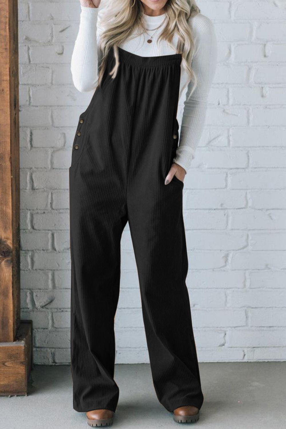Buy Square Neck Wide Strap Overalls by Faz
