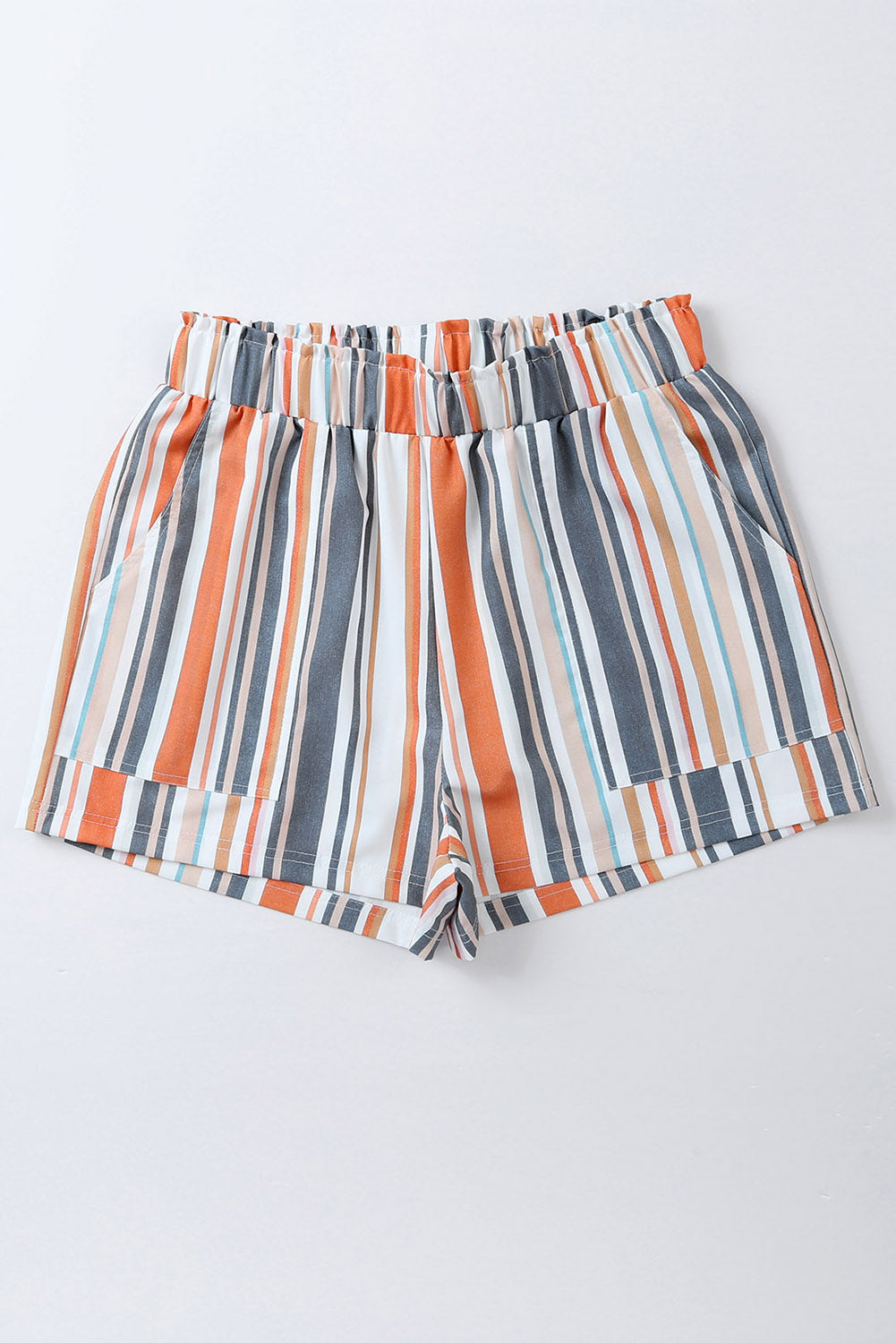 Buy Striped Elastic Waist Shorts by Faz