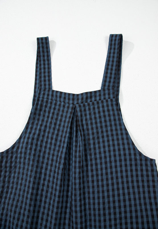 Buy Plaid Wide Strap Wide Leg Overalls by Faz