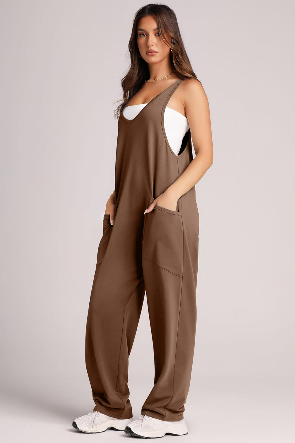 Buy V-Neck Wide Strap Overalls by Faz