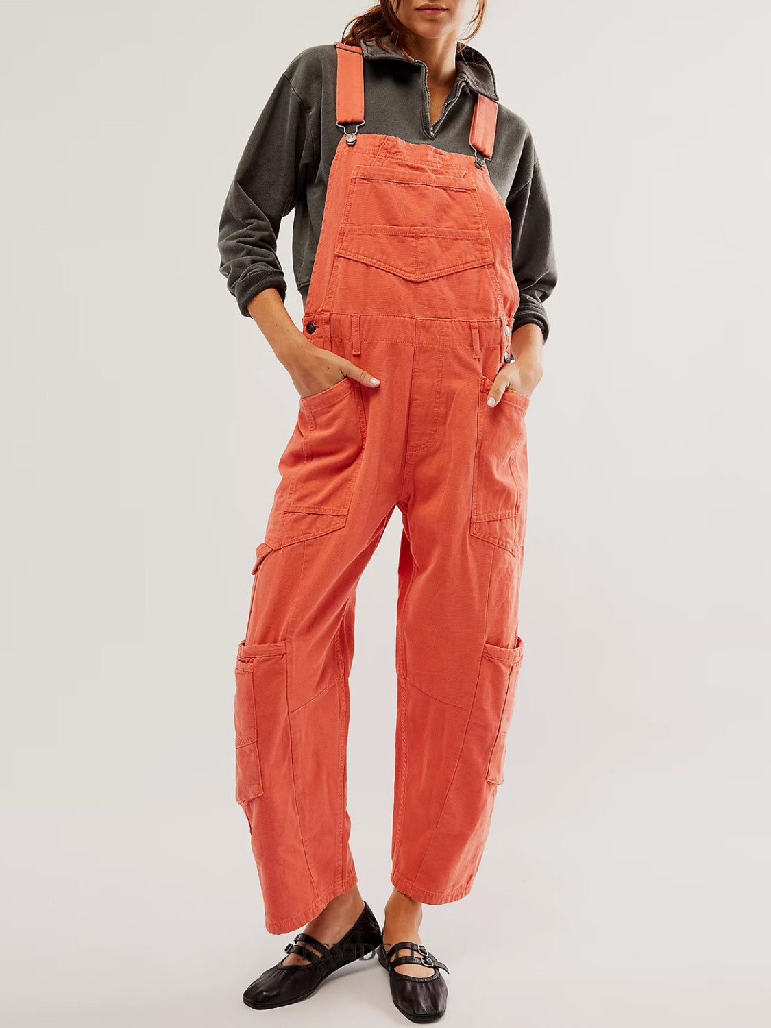 Buy Pocketed Wide Strap Denim Overalls by Faz