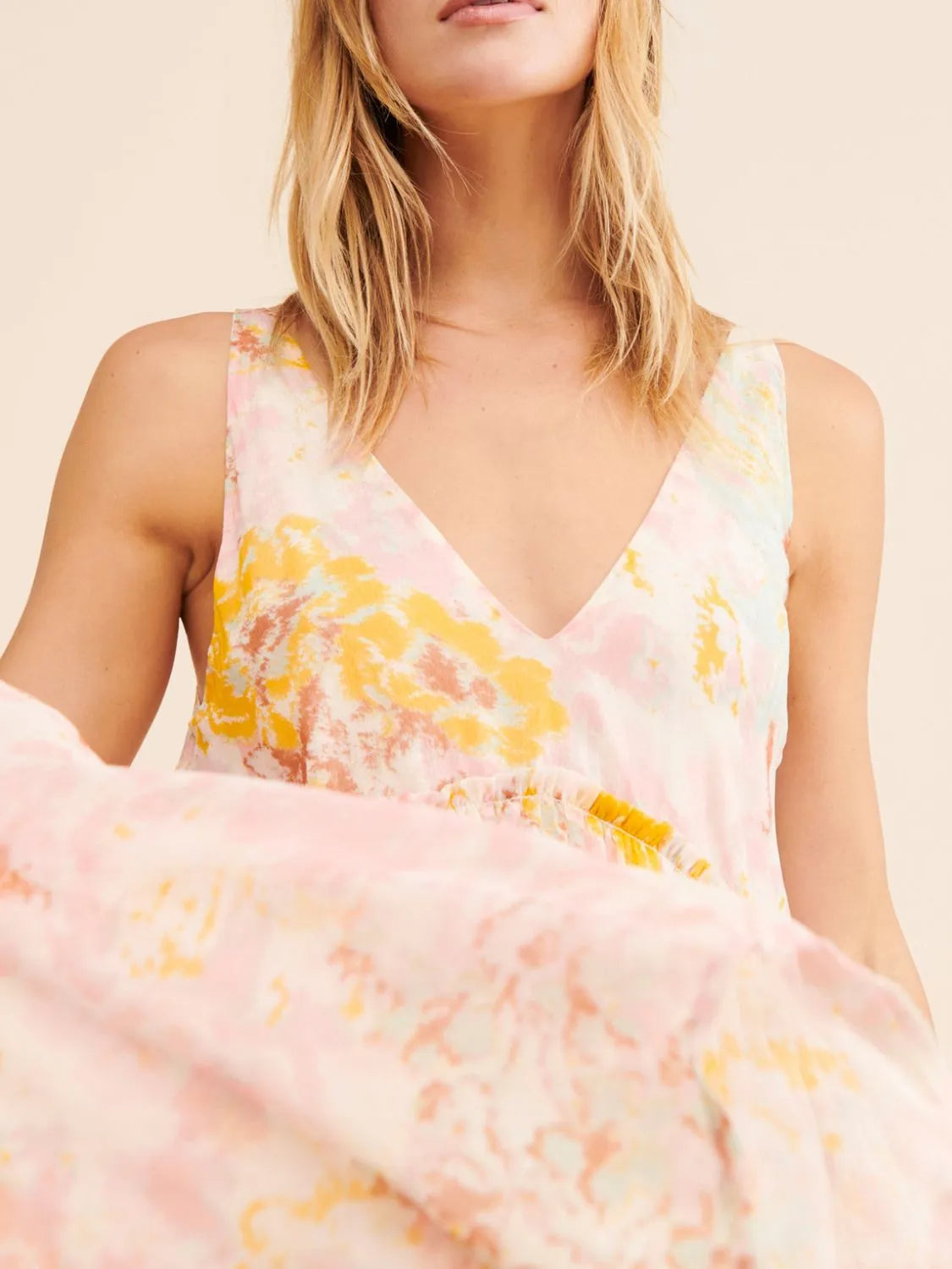 Buy Printed V-Neck Sleeveless Dress by Faz