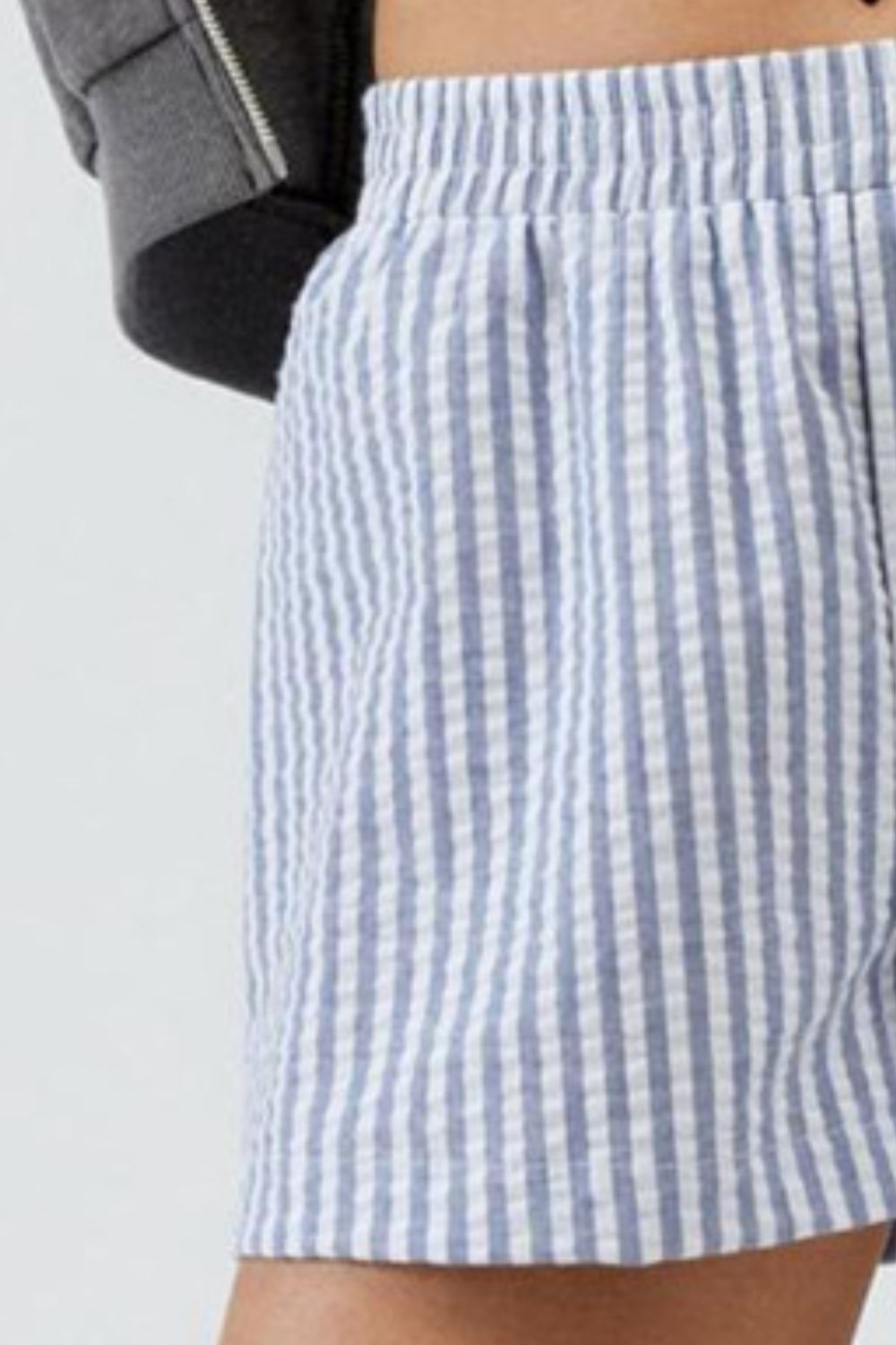 Buy Striped Elastic Waist Shorts by Faz