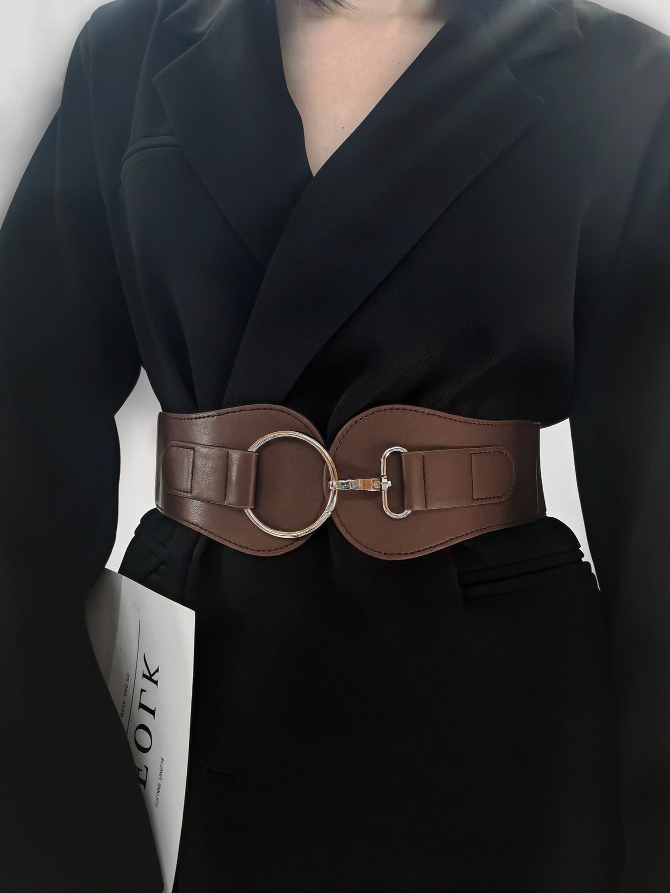 Buy PU Elastic Wide Belt by Faz