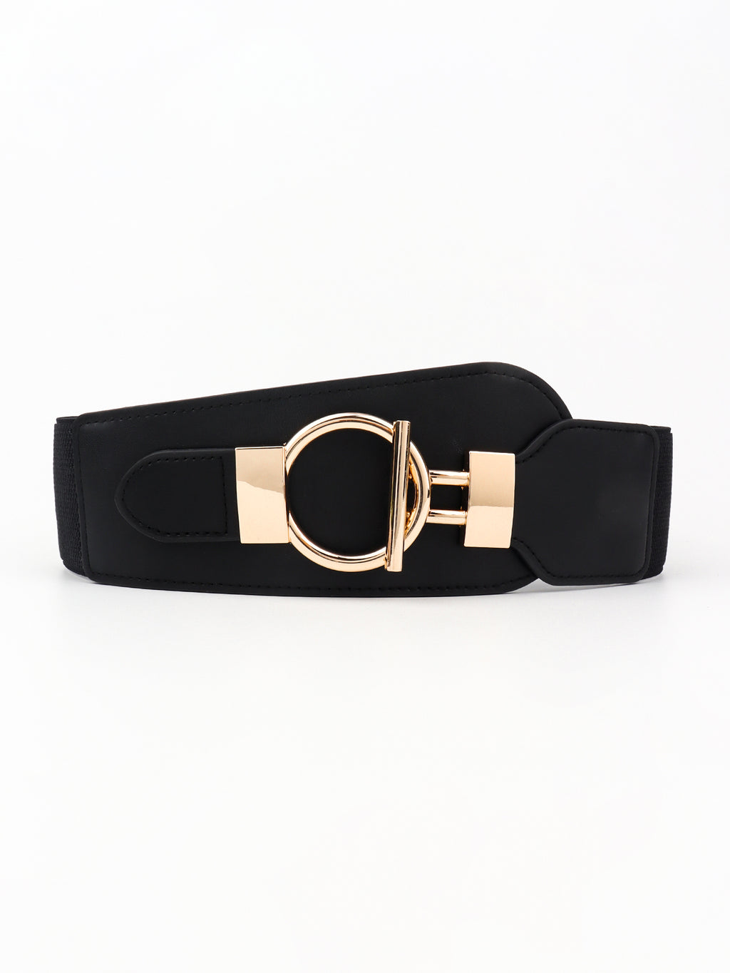 Buy PU Elastic Wide Belt with Alloy Buckle by Faz
