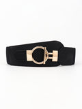 Buy PU Elastic Wide Belt with Alloy Buckle by Faz