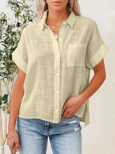 Buy Button Up Short Sleeve Shirt by T@D