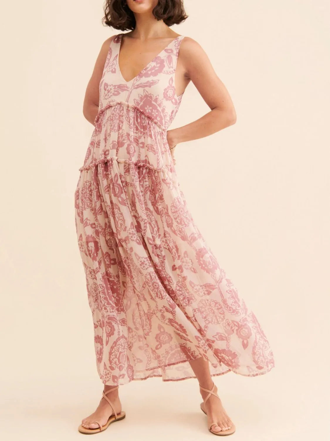 Buy Printed V-Neck Sleeveless Dress by Faz