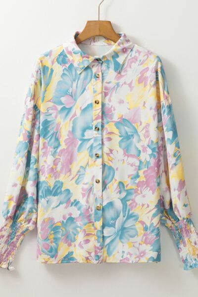 Buy Printed Button Down Lantern Sleeve Shirt by SYNZ