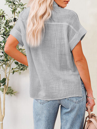 Buy Button Up Short Sleeve Shirt by T@D