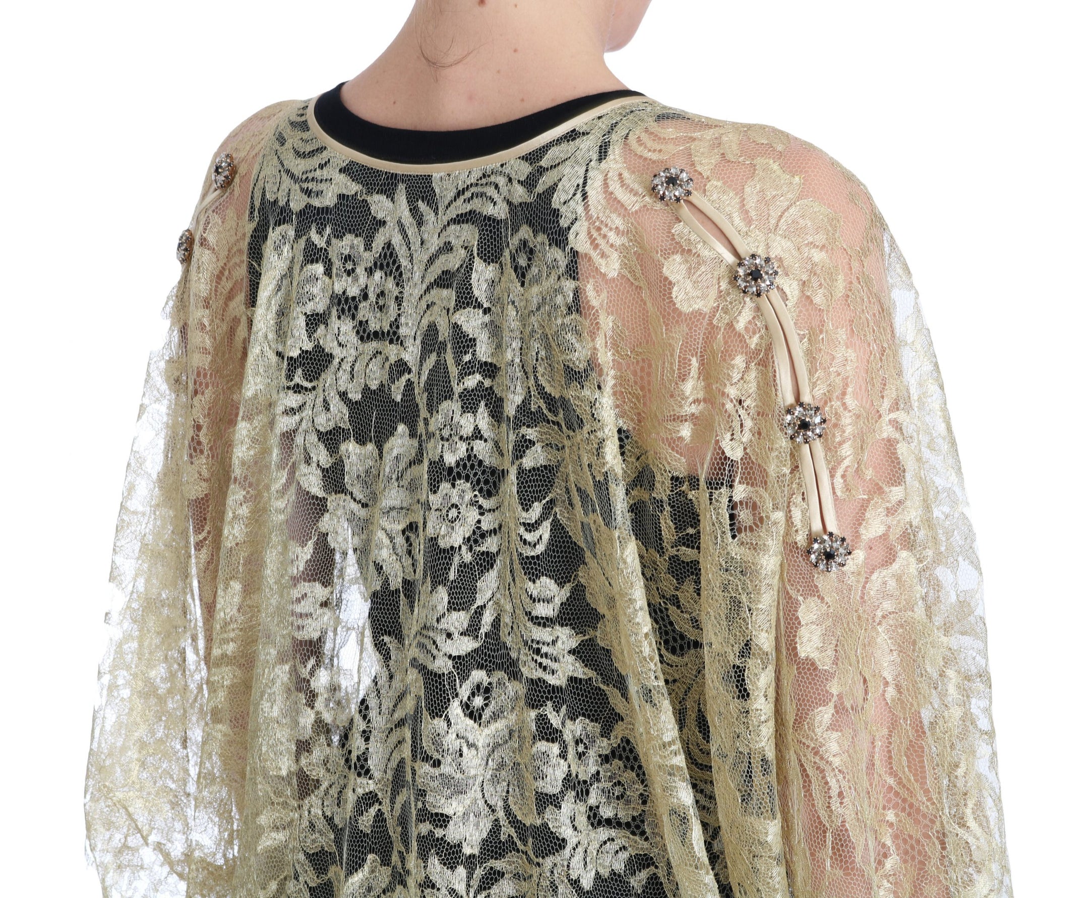 Buy Golden Floral Lace Kaftan Sundress by Dolce & Gabbana