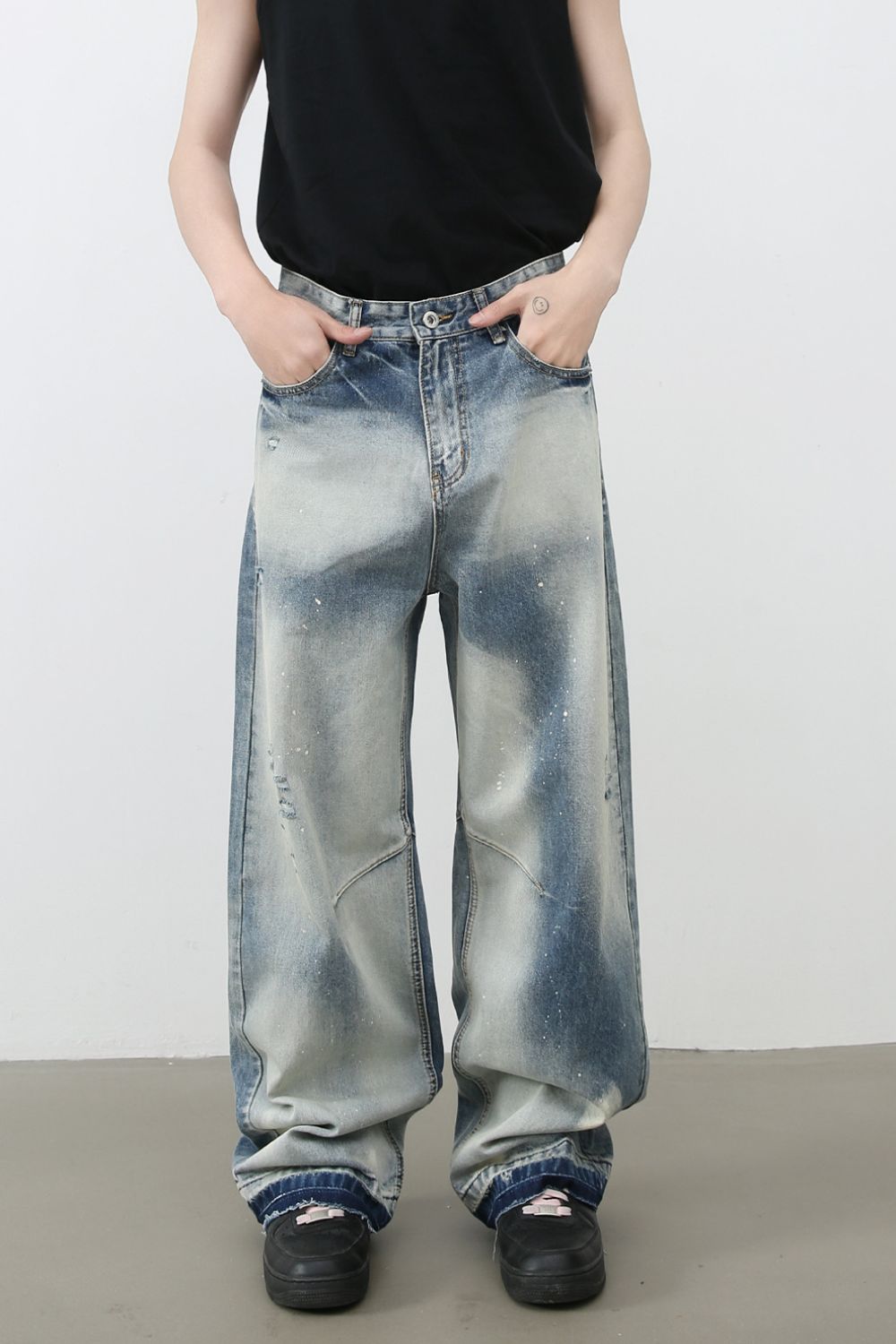 Buy Men's Distressed Wide Leg Jeans by Faz