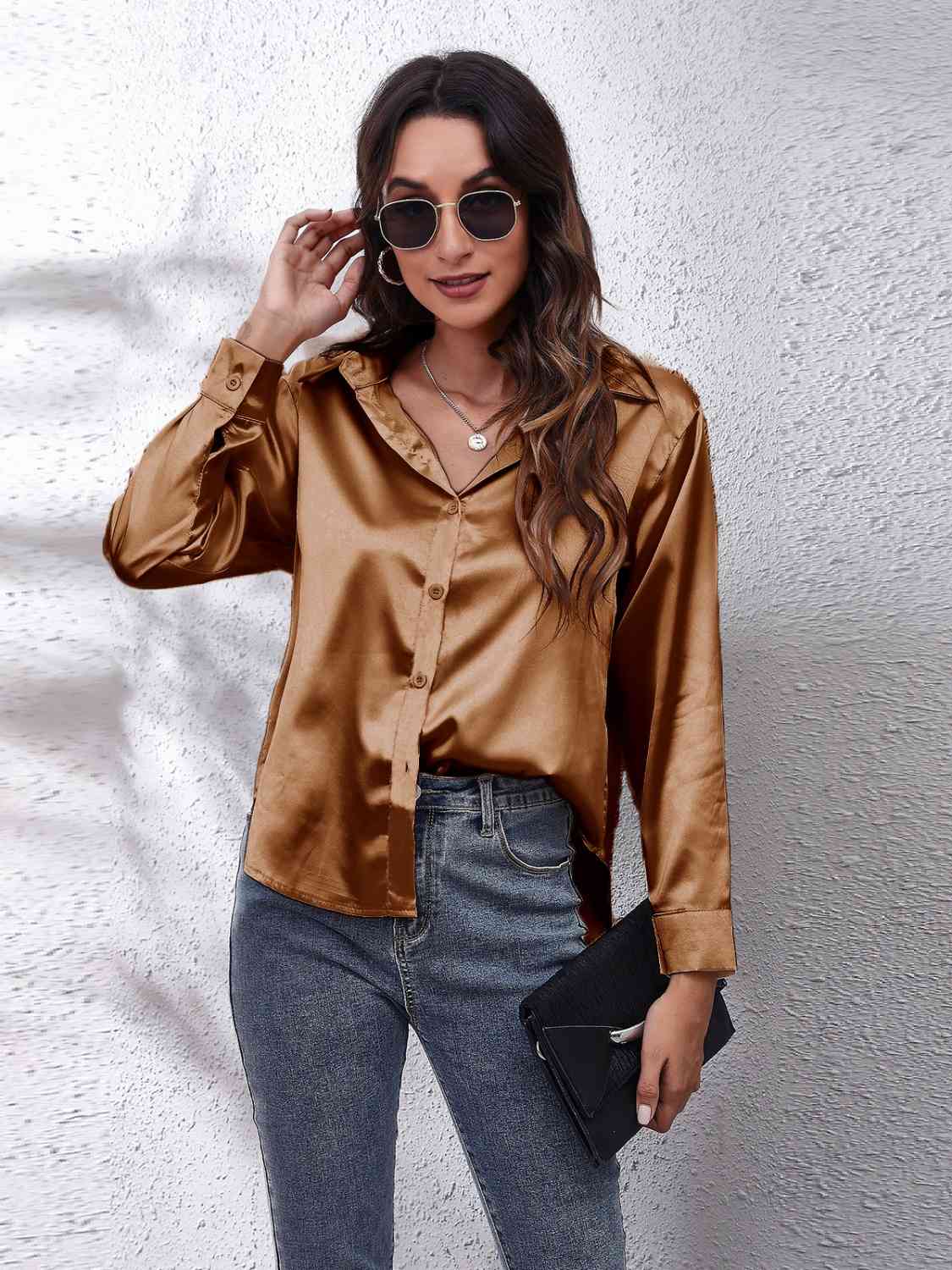 Buy Collared Neck Buttoned Long Sleeve Shirt by B&S