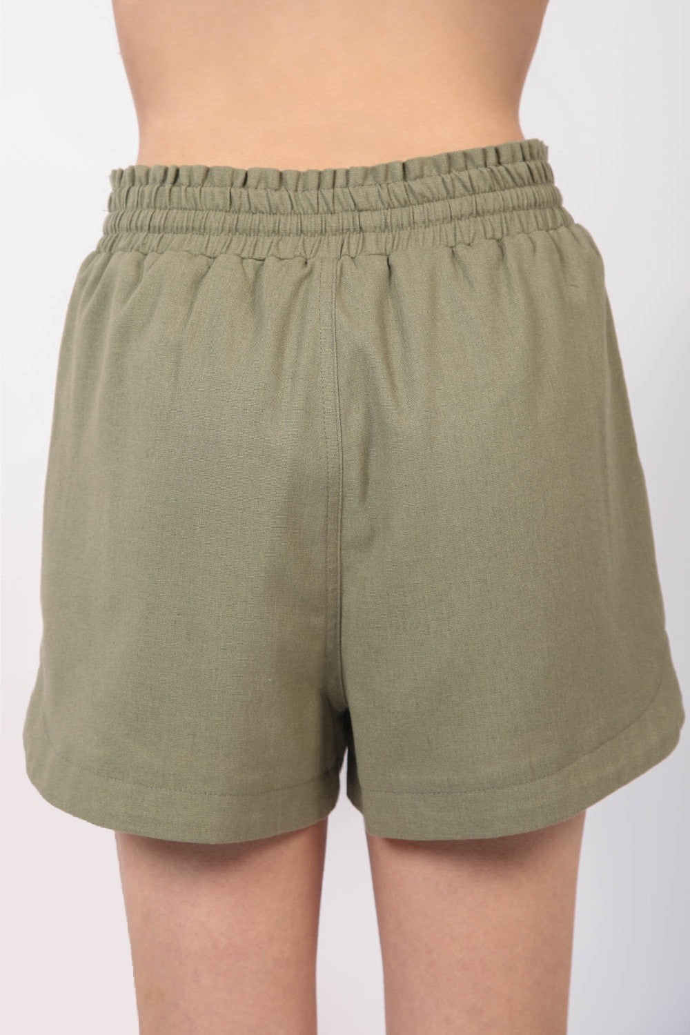 Buy Drawstring Elastic Waist Linen Shorts by Faz