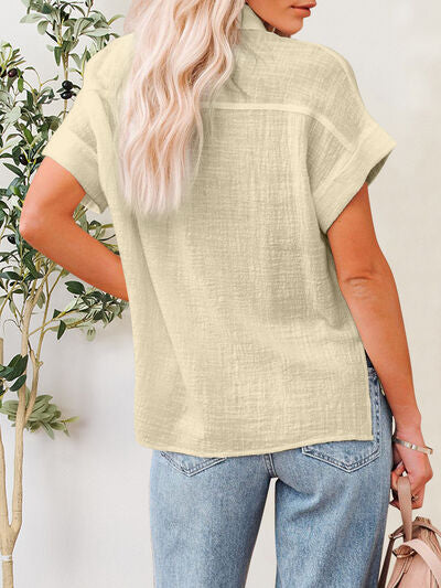 Buy Button Up Short Sleeve Shirt by T@D