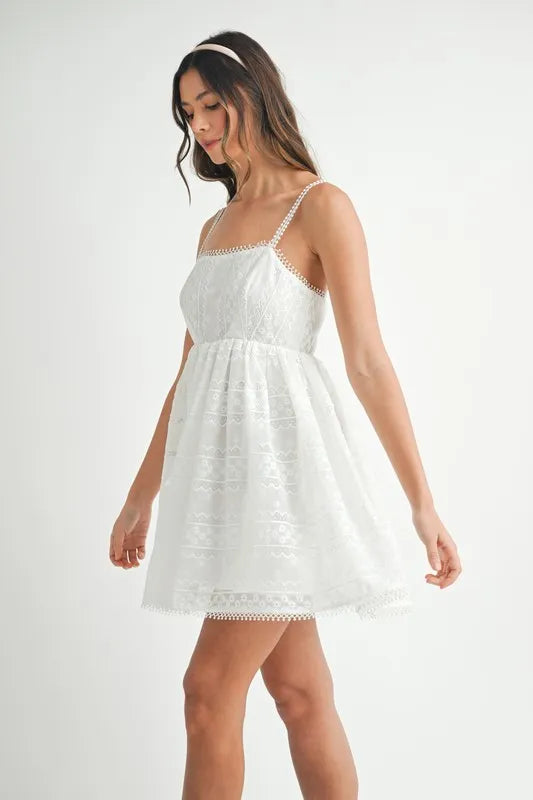Buy Eyelet Lace Babydoll Mini Cami Dress by Faz