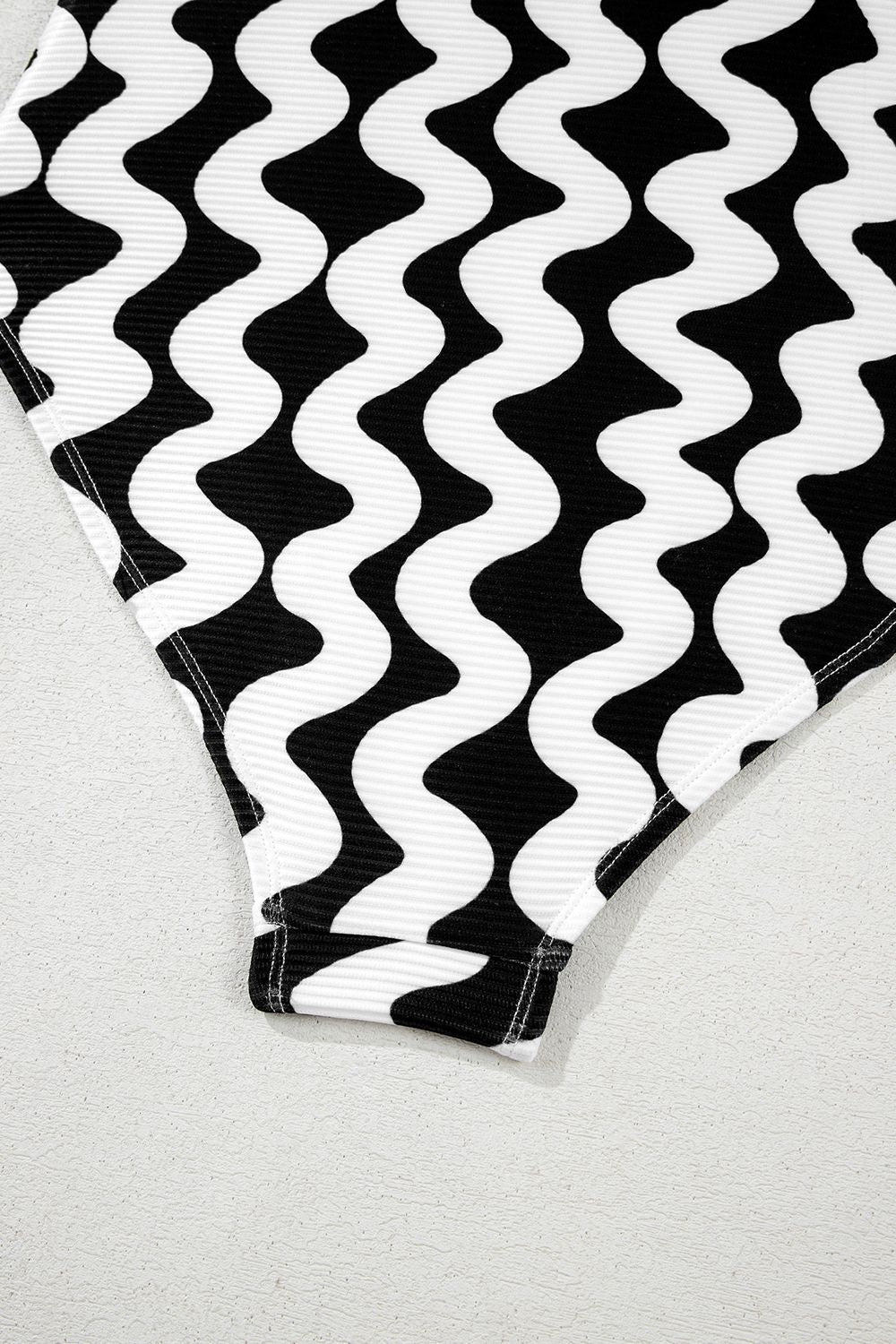 Buy Tied Front Contrast Striped One-Piece Swimsuit by Faz