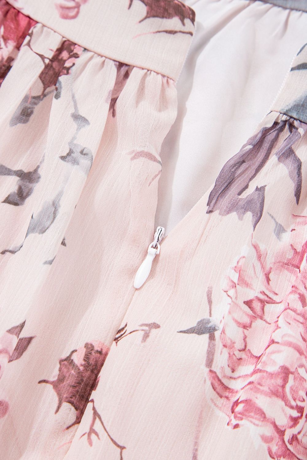 Buy Floral Pleated Deep V Backless Maxi Dress by Faz