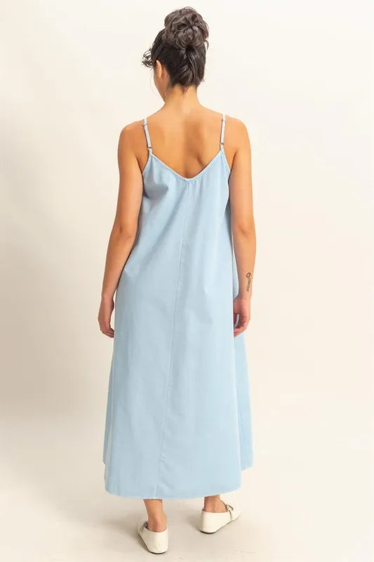 Buy Dyed V-Neck Loose Dress by Faz