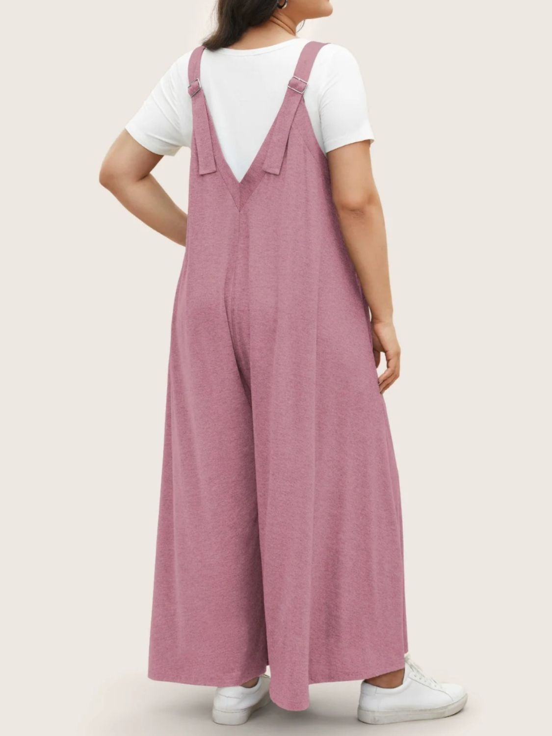 Buy Full Size Pocketed Wide Leg Overalls by Faz