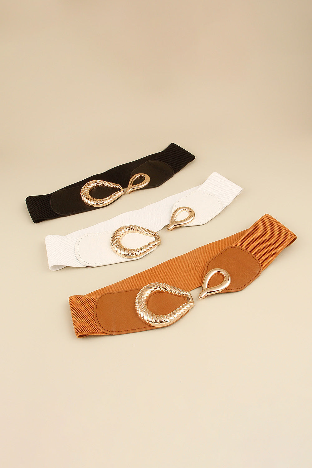 Buy Ribbed Alloy Buckle Elastic Belt by Faz
