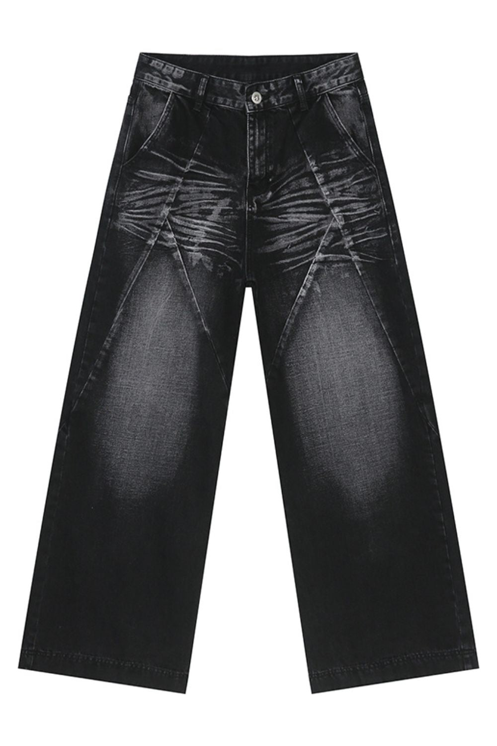 Buy Washed Cat Whisker Straight Leg Jeans by Faz
