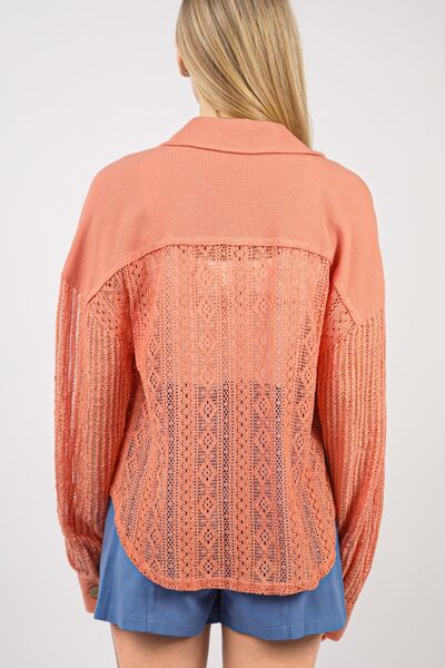 Buy Button Up Long Sleeve Lace Shirt by Very J