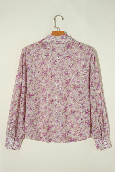 Buy Printed Collared Neck Long Sleeve Shirt by SYNZ