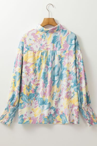Buy Printed Button Down Lantern Sleeve Shirt by SYNZ
