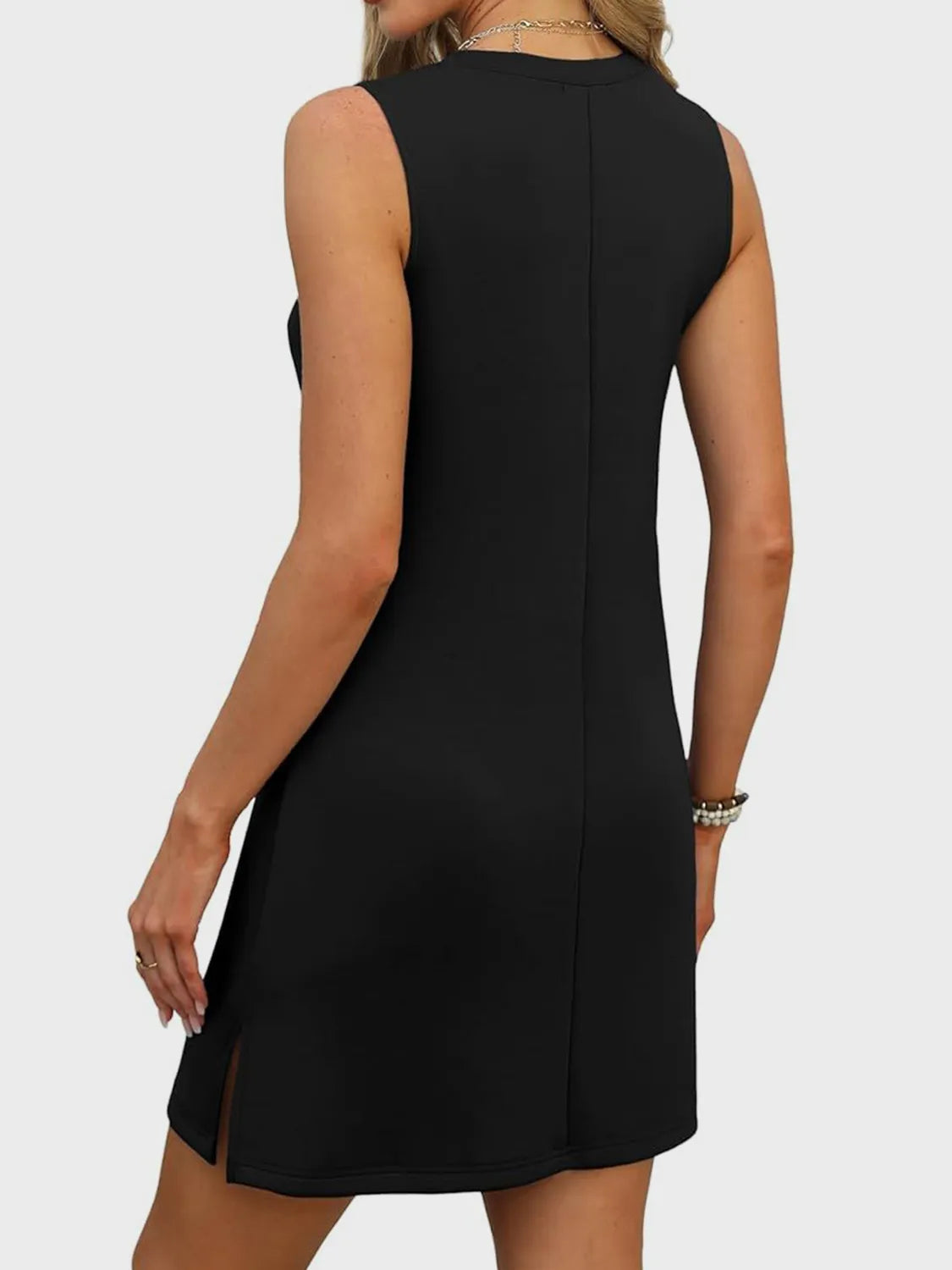 Buy Slit V-Neck Sleeveless Mini Dress by Faz