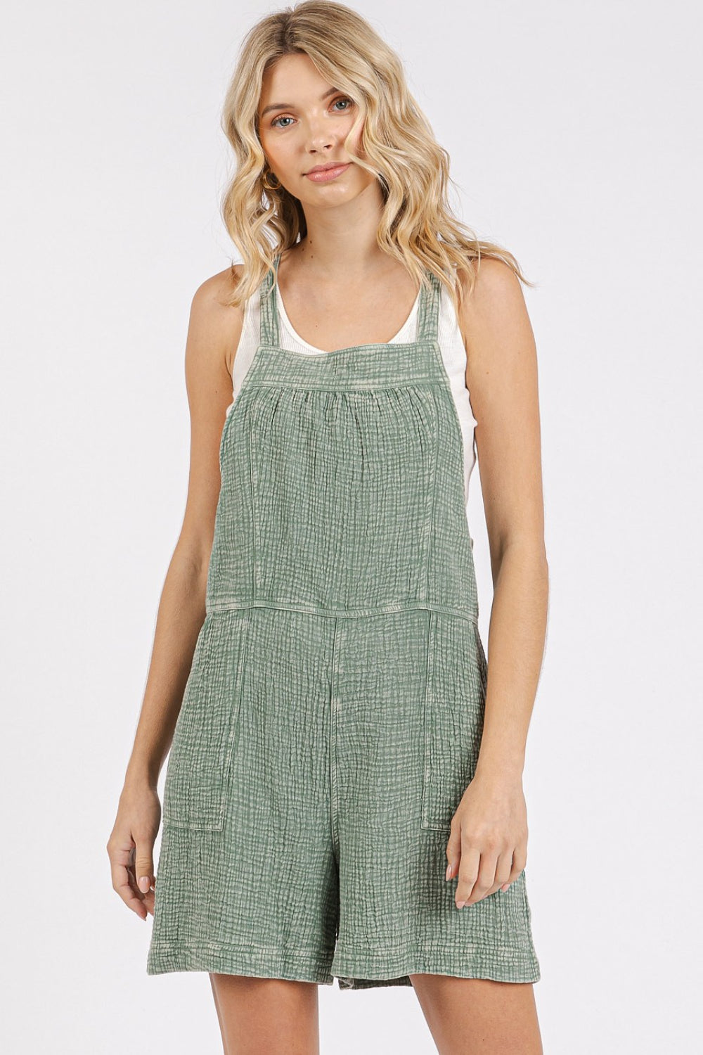 Buy Textured Knotted Wide Strap Overalls by Faz