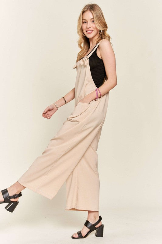 Buy Knotted Wide Strap Wide Leg Overalls by Faz